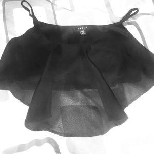 Black Crop Top, with mesh over